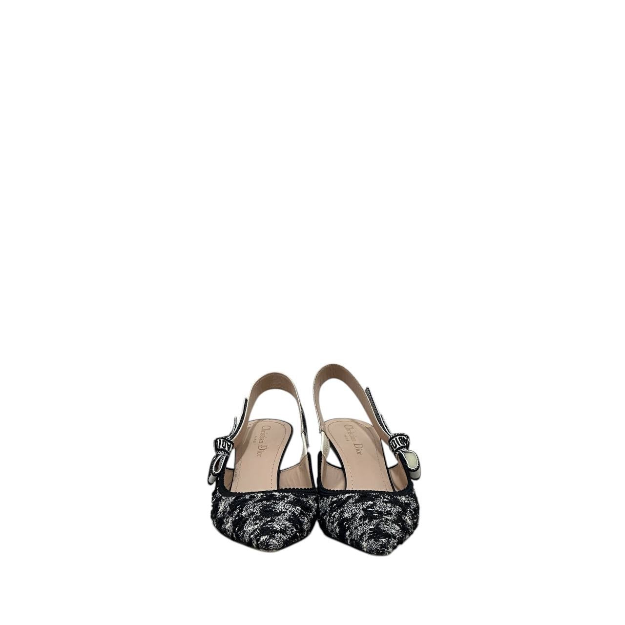 Dior J’Adior Houndstooth Slingback Pumps EU 39.5 Pre-owned