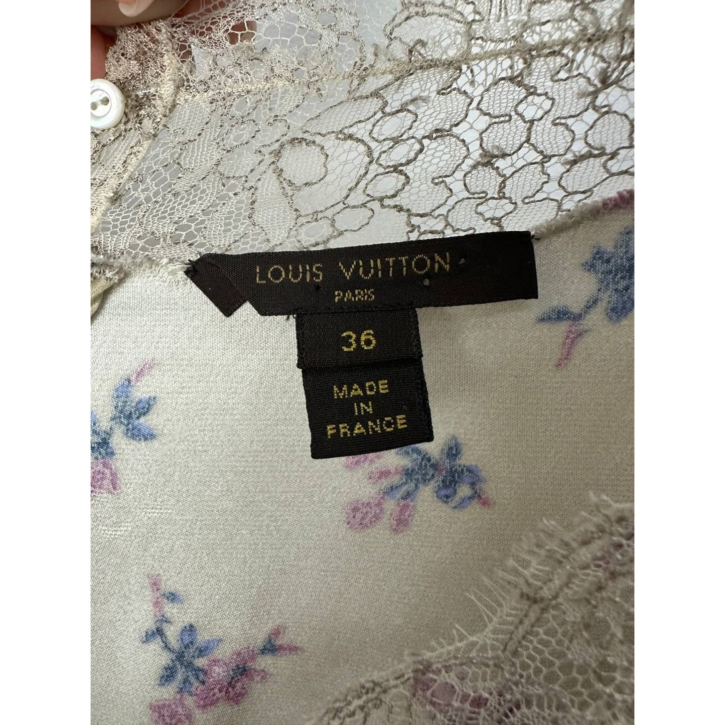 Louis Vuitton Floral Print Lace Dress Sz.36 Pre-owned