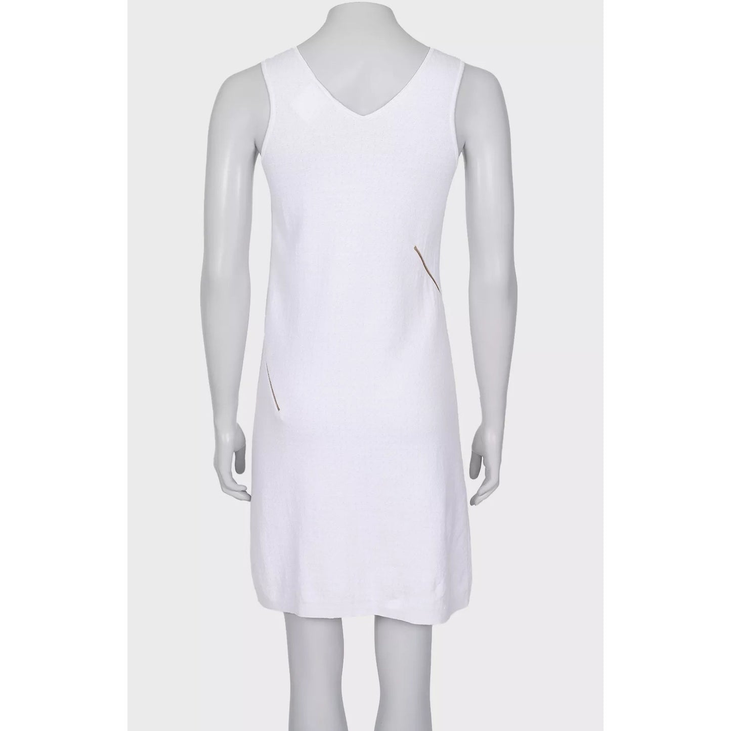 Chanel White Cotton Blend Dress Sz.36 Pre-owned