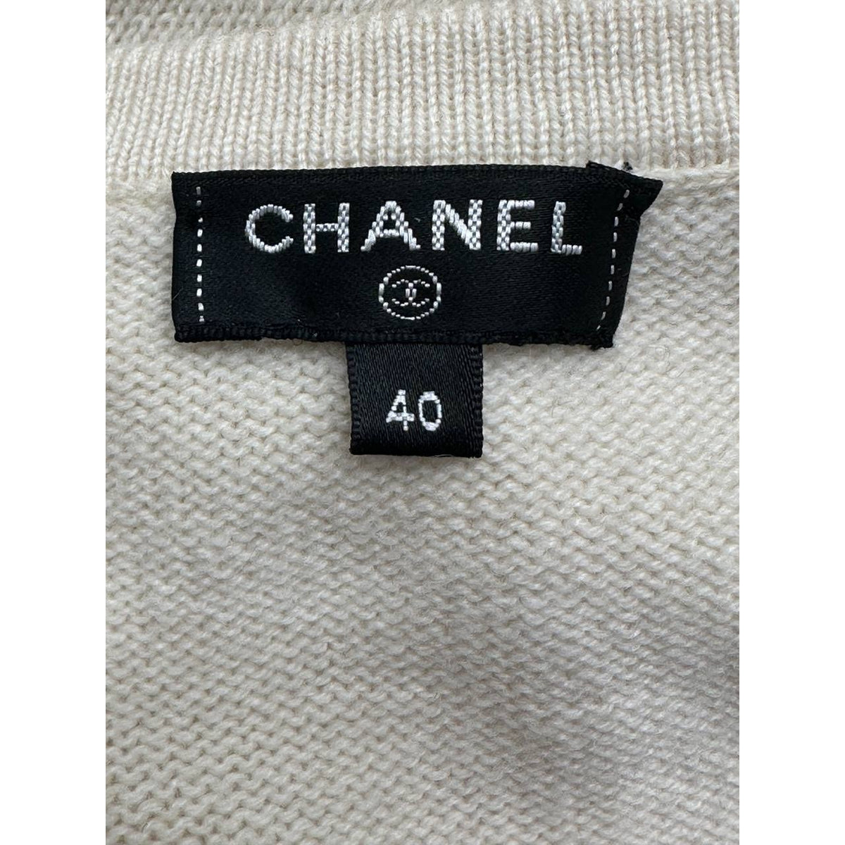 Chanel Cream Cashmere Knit Dress & Cardigan, FR 40 Pre-owned