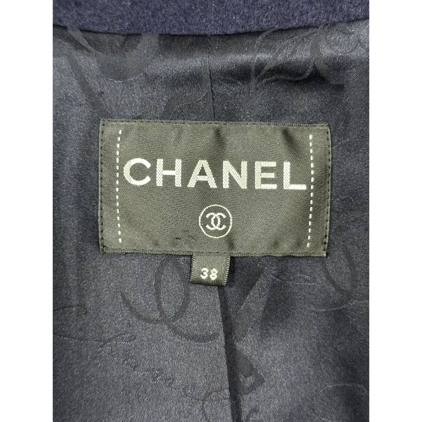 Chanel Navy Blue Wool Double-Breasted Peacoat  Sz.38