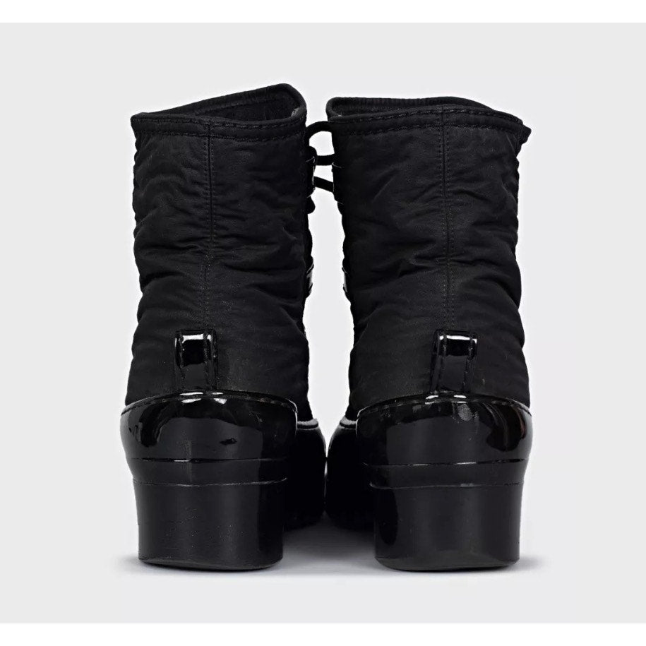 Chanel Black Lace-Up Boots - Size 37 Pre-owned