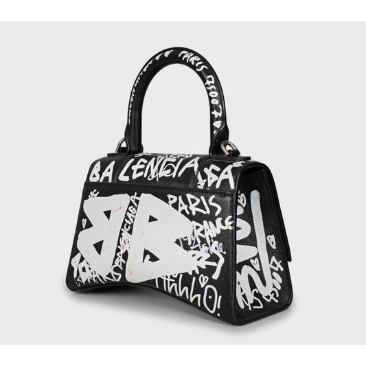 Balenciaga Hourglass Leather Black & White Bag Pre-owned