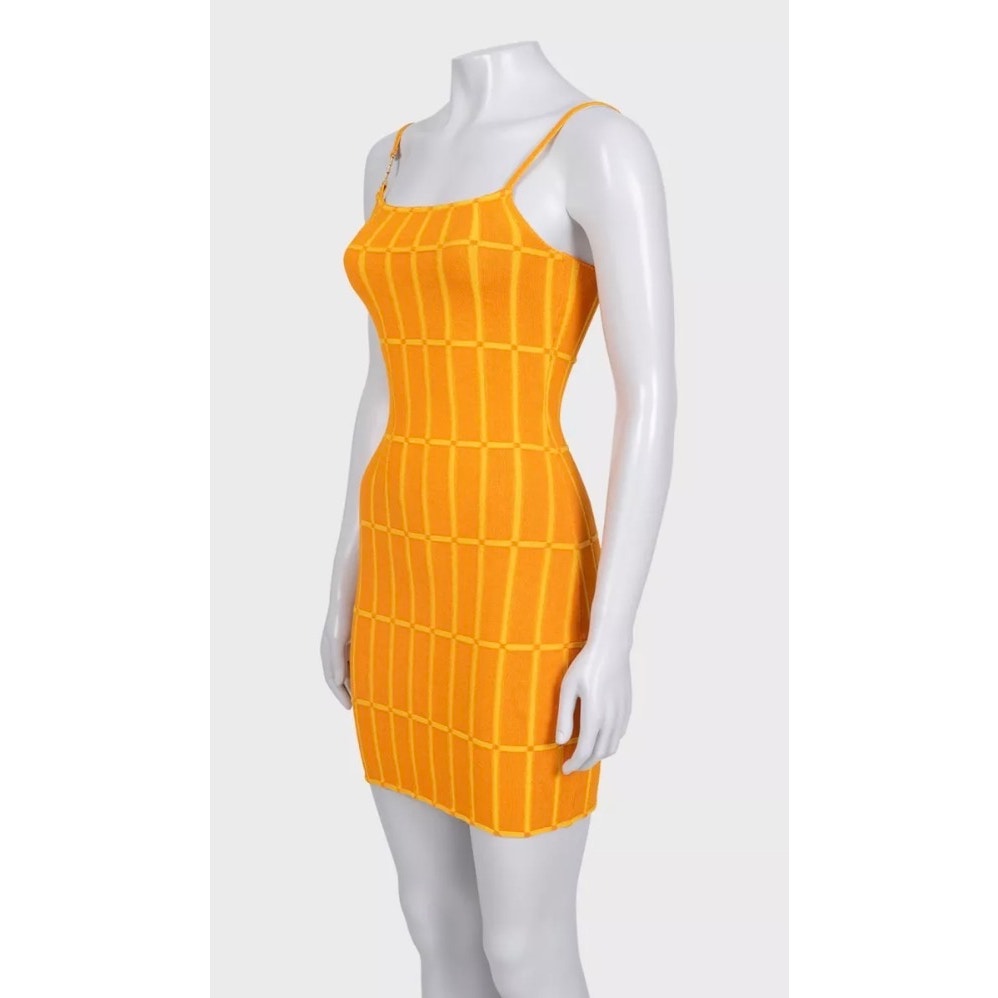 NWOT Jacquemus Maille Malha Orange Knit Mini Dress EU 36 Pre-owned