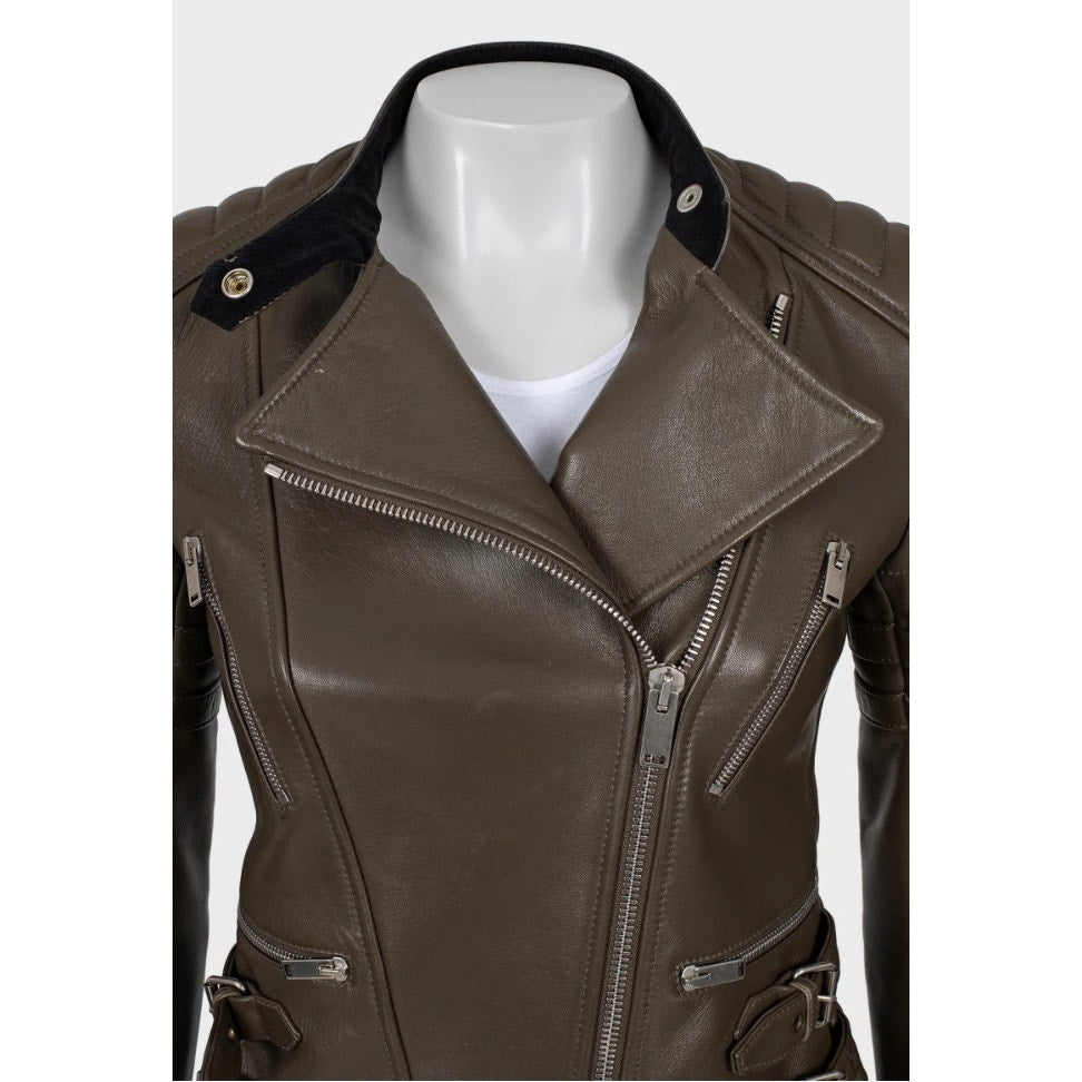 Celine Brown Quilted Leather Jacket - Size FR38 (US M) Pre-owned