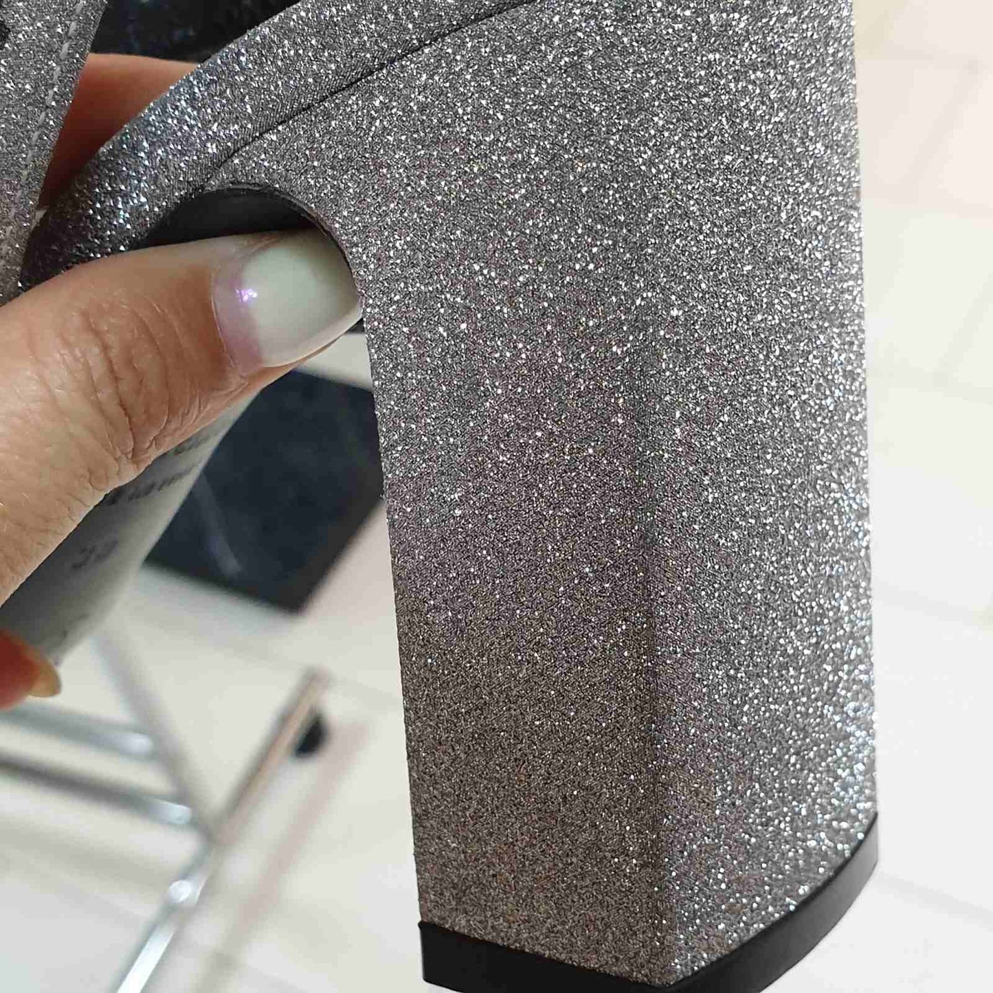 Balenciaga Round Glitter Logo Sandals Sz.38 Pre-owned