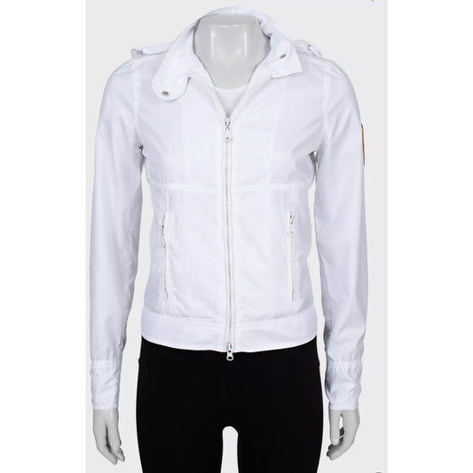 Jean Paul Gaultier White Hooded Windbreaker Jacket Sz.40/S Pre-owned