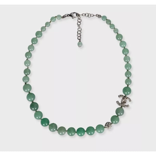 Chanel Spring/Summer 2015 Green Necklace & Bracelet Set  Pre-owned