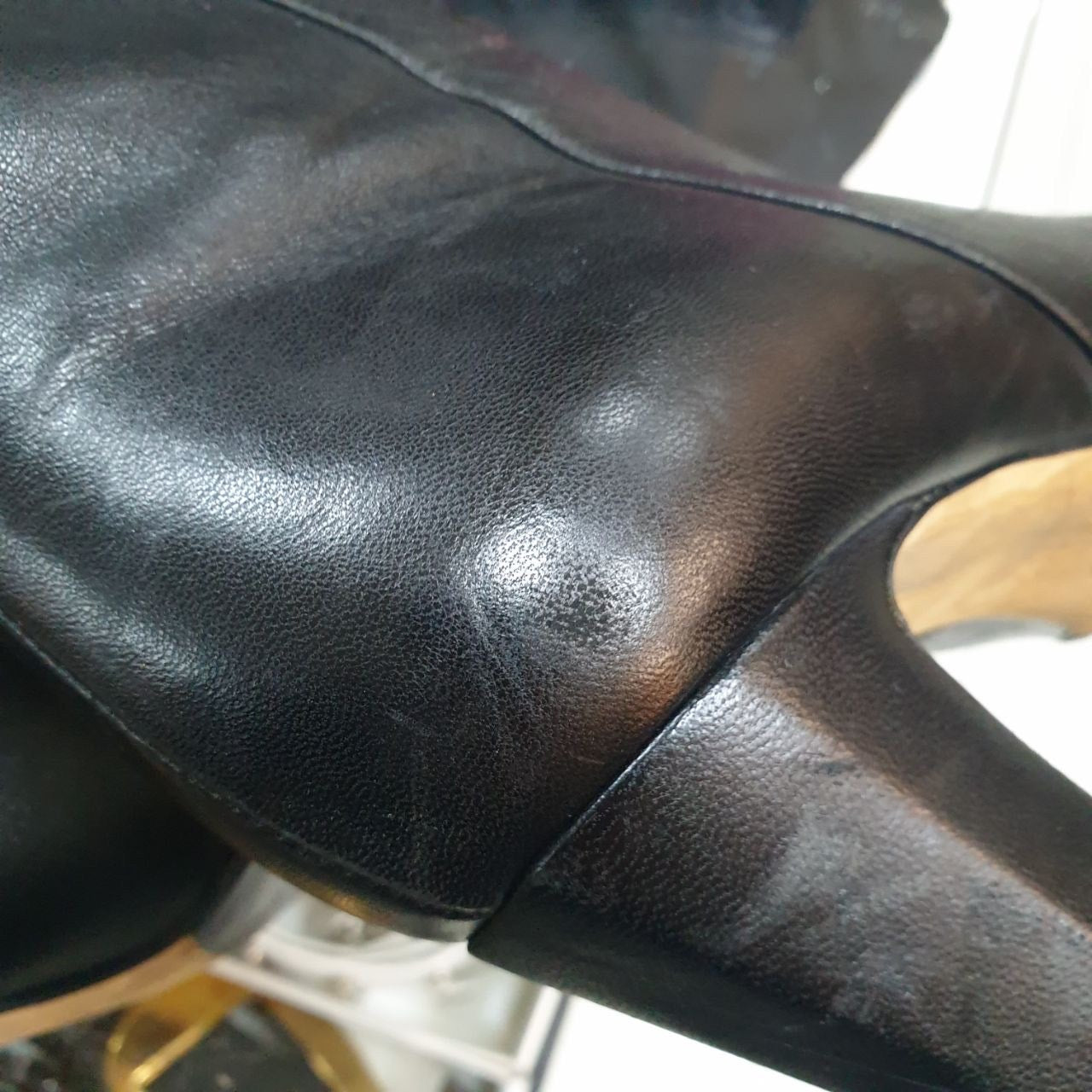 Chanel Leather Over-the-knee Heeled Boots Sz.38 Pre-owned