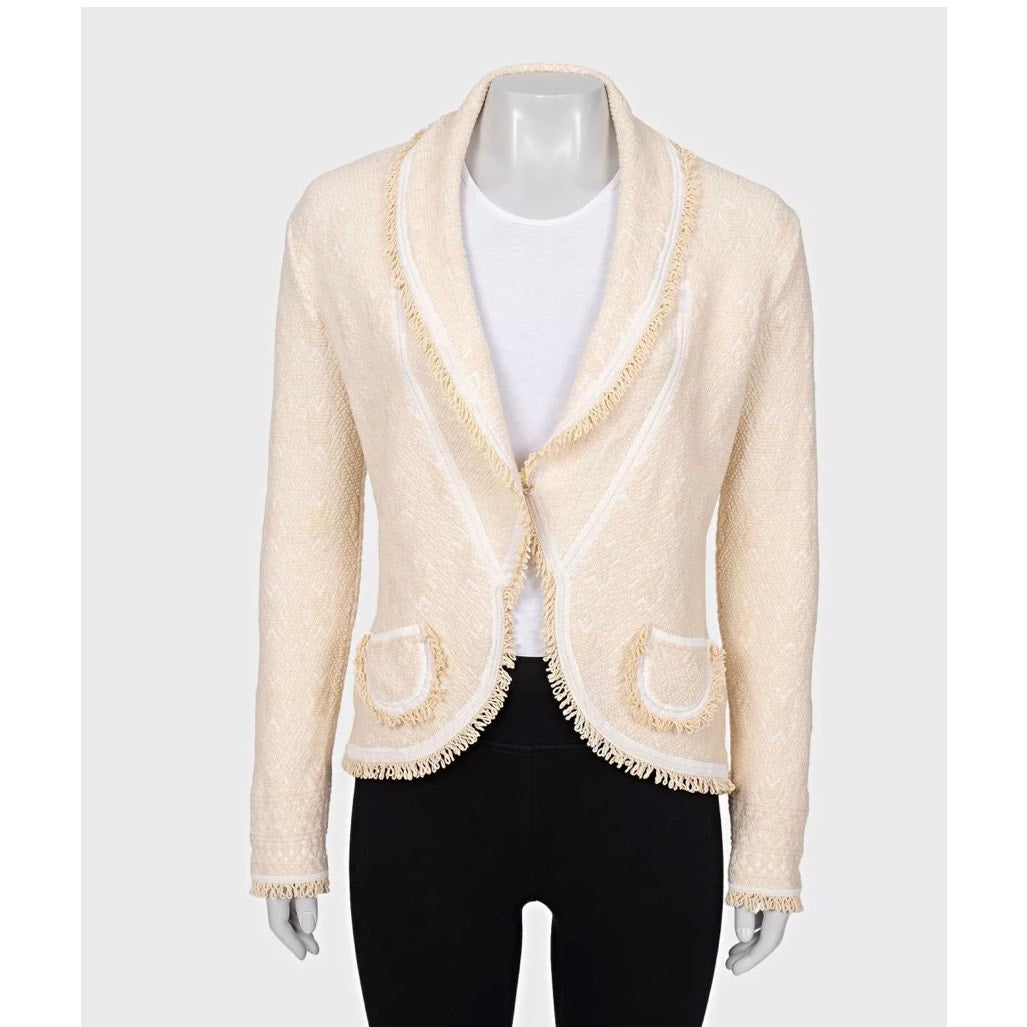 Christian Dior Textured Wool Blend Cardigan Jacket - Size 42/XL pre-owned