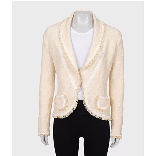 Christian Dior Textured Wool Blend Cardigan Jacket - Size 42/XL pre-owned