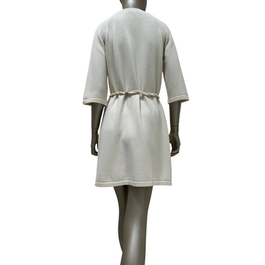 Chanel Cream Cashmere Knit Dress & Cardigan, FR 40 Pre-owned