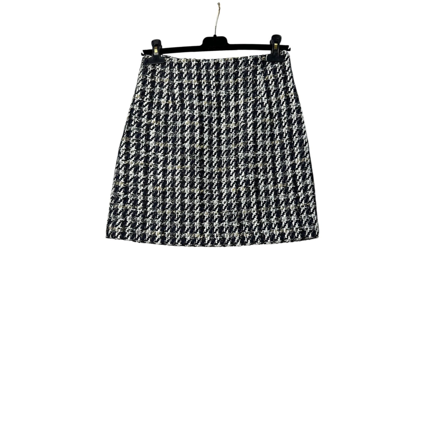 Sandro Houndstooth Decorative Buttons Skirt  Sz.1 pre-owned