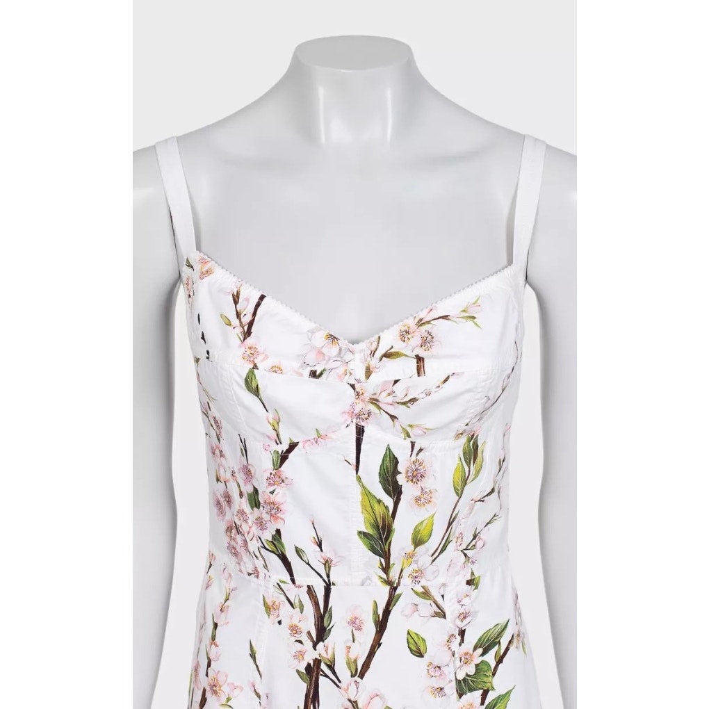 Dolce & Gabbana White Floral Print Mini Dress Sz.40 Pre-owned