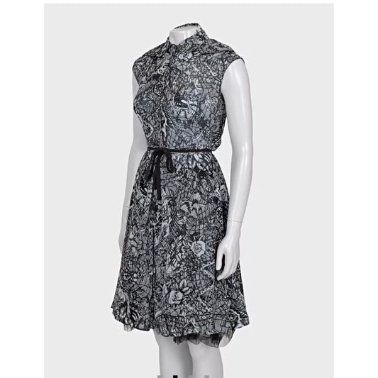 Alexander McQueen Black Silk Lace Evening Dress Sz.40 Pre-owned