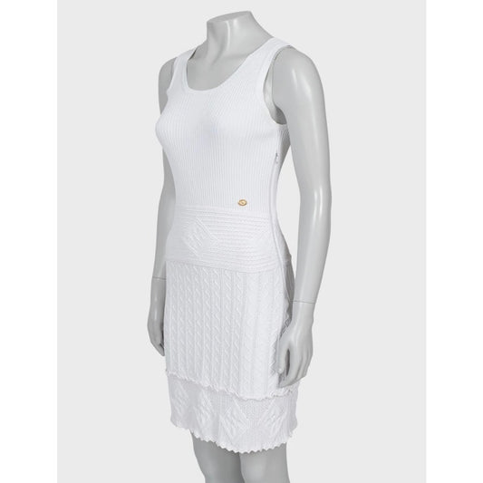 Chanel White Viscose Blend Dress - Size FR40 (Runs Small) Pre-owned