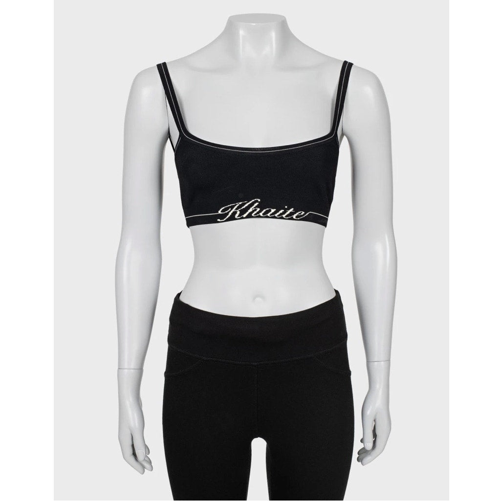 Khaite Carmelo Logo Band Ribbed Bralette - Size XS pre-owned