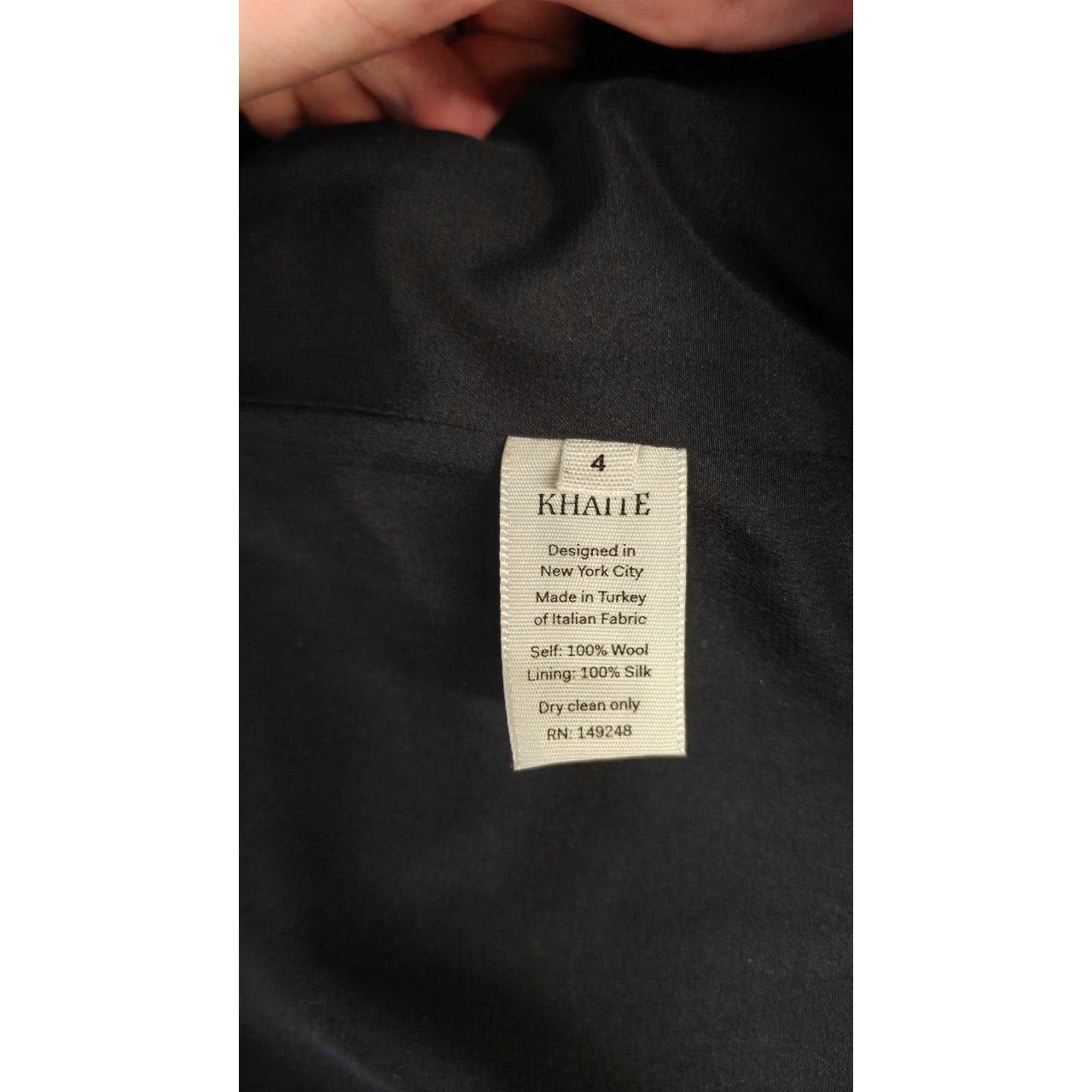 Khaite Black Wool Coat - US 4 / S Pre-owned