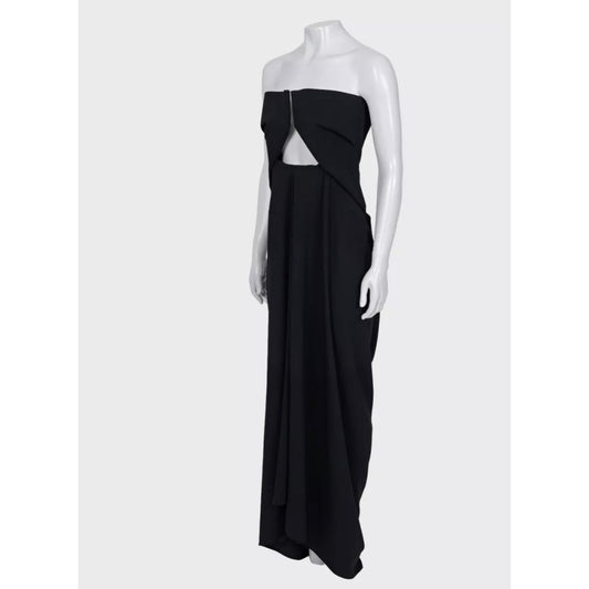 Rick Owens Open Shoulder Elegant Black Wool Dress US6/M Pre-owned