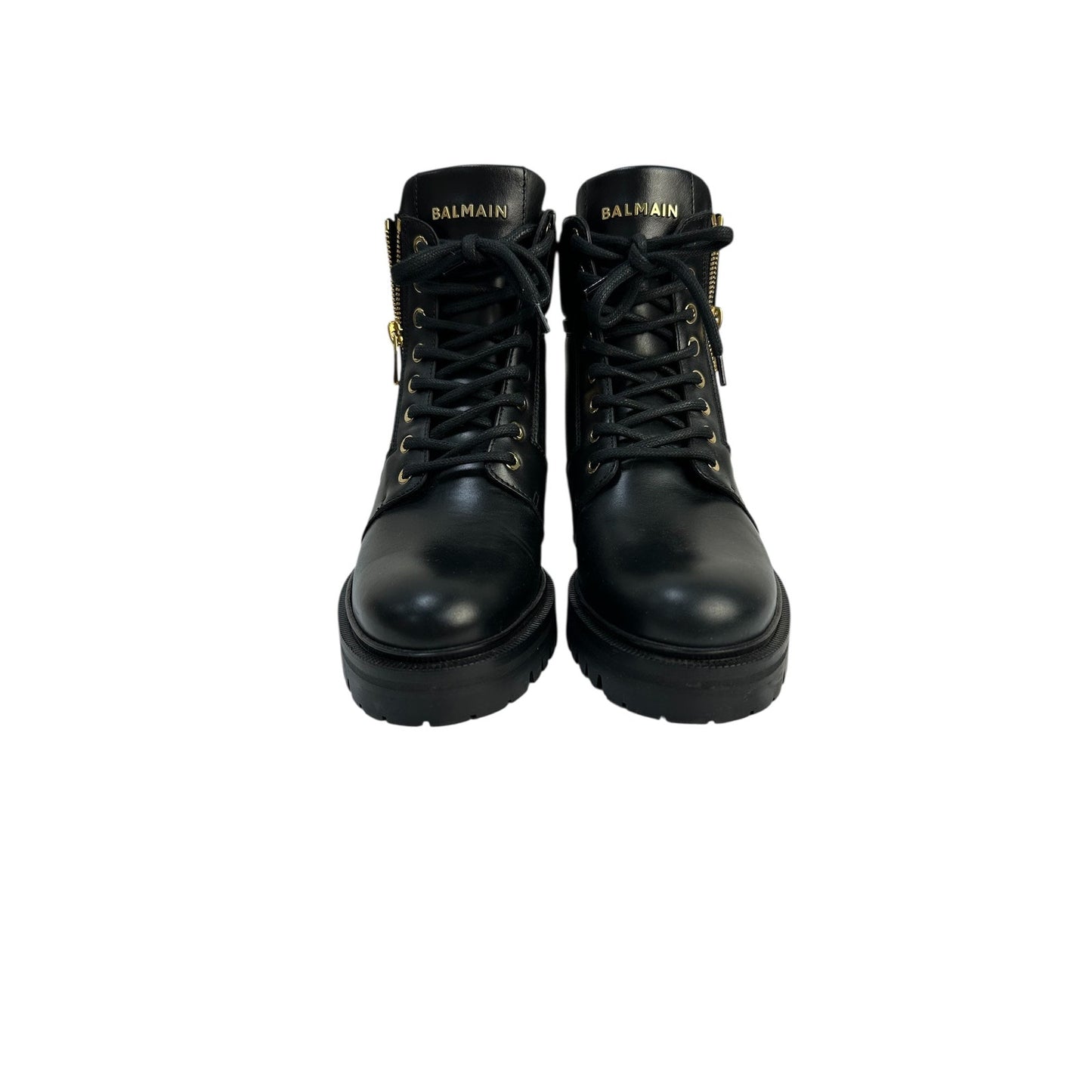 Balmain Black Army Ranger Zip Boots Sz37 Pre-owned