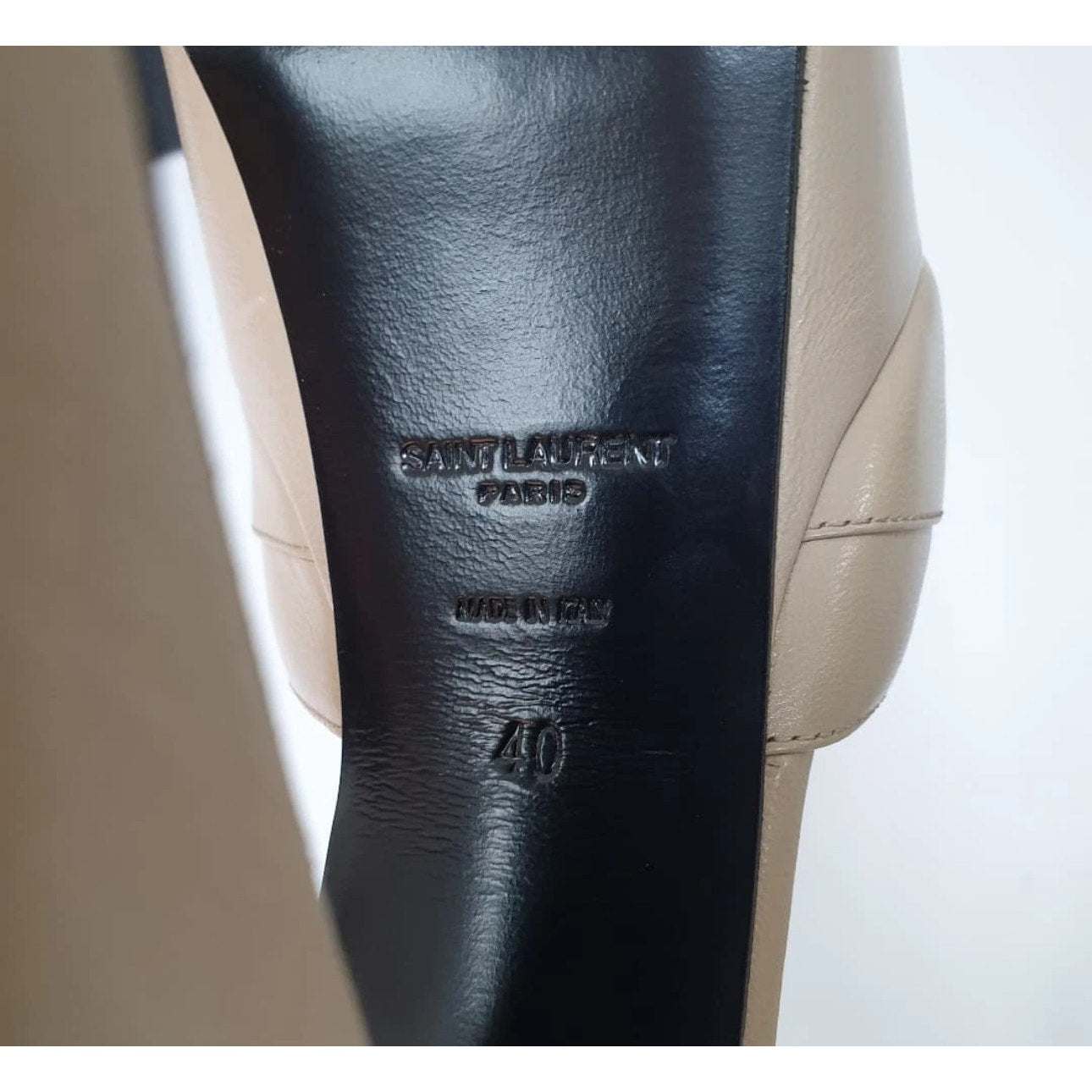 Saint Laurent Beige Leather Candy Bow Platform Sandals  Sz 40 Pre-owned