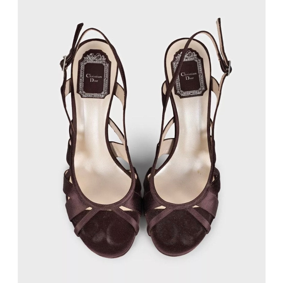 Christian Dior Purple Textile Heeled Sandals Size 39.5 Pre-owned