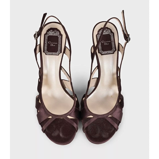 Christian Dior Purple Textile Heeled Sandals Size 39.5 Pre-owned