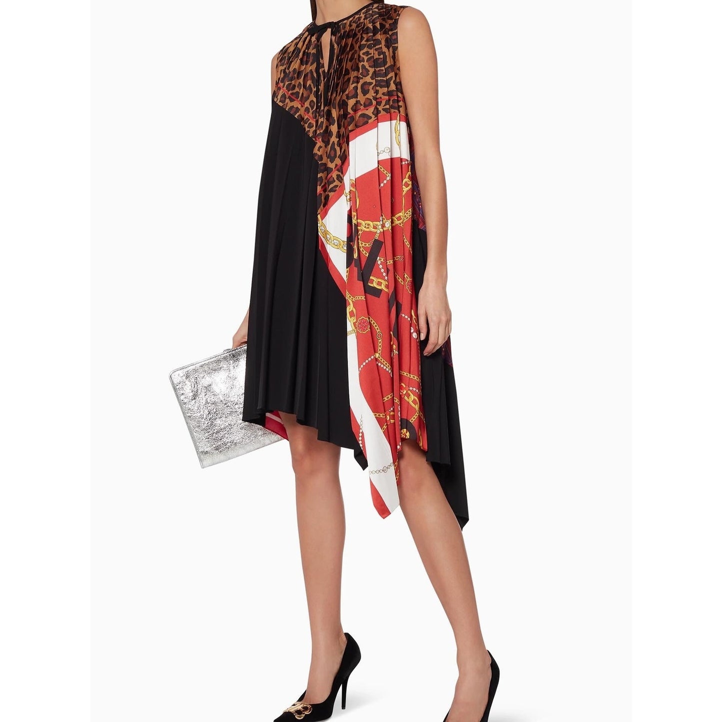 BALENCIAGA Floral & Logo Print Scarf Dress In Multicolor Pre-owned