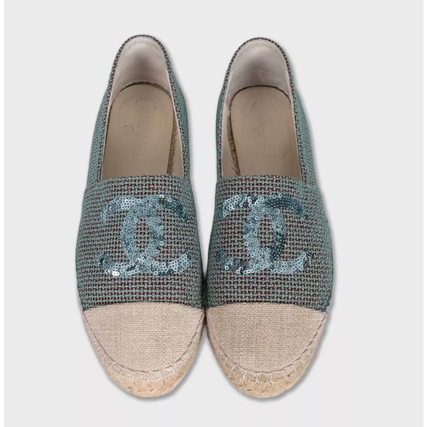 Chanel Sequin-Embellished Espadrilles - Size 40 Pre-owned