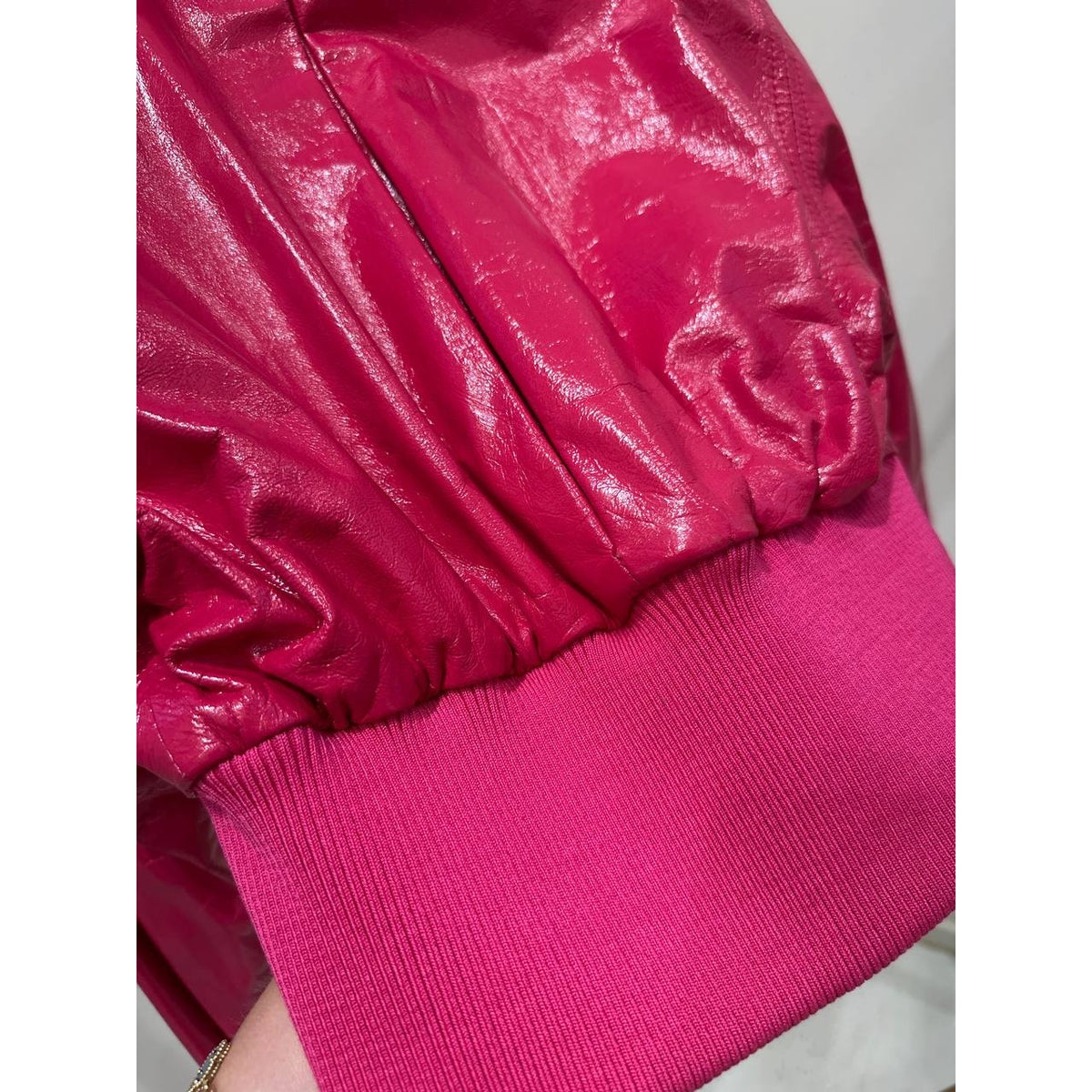 Dolce & Gabbana Fuchsia Cropped Leather Bomber Sz.40 Pre-owned