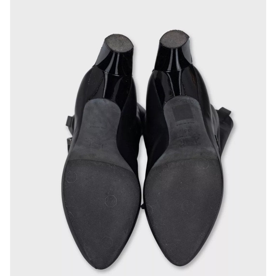 Celine Black Leather Fringe Tapered Boots - Size 38 Pre-owned