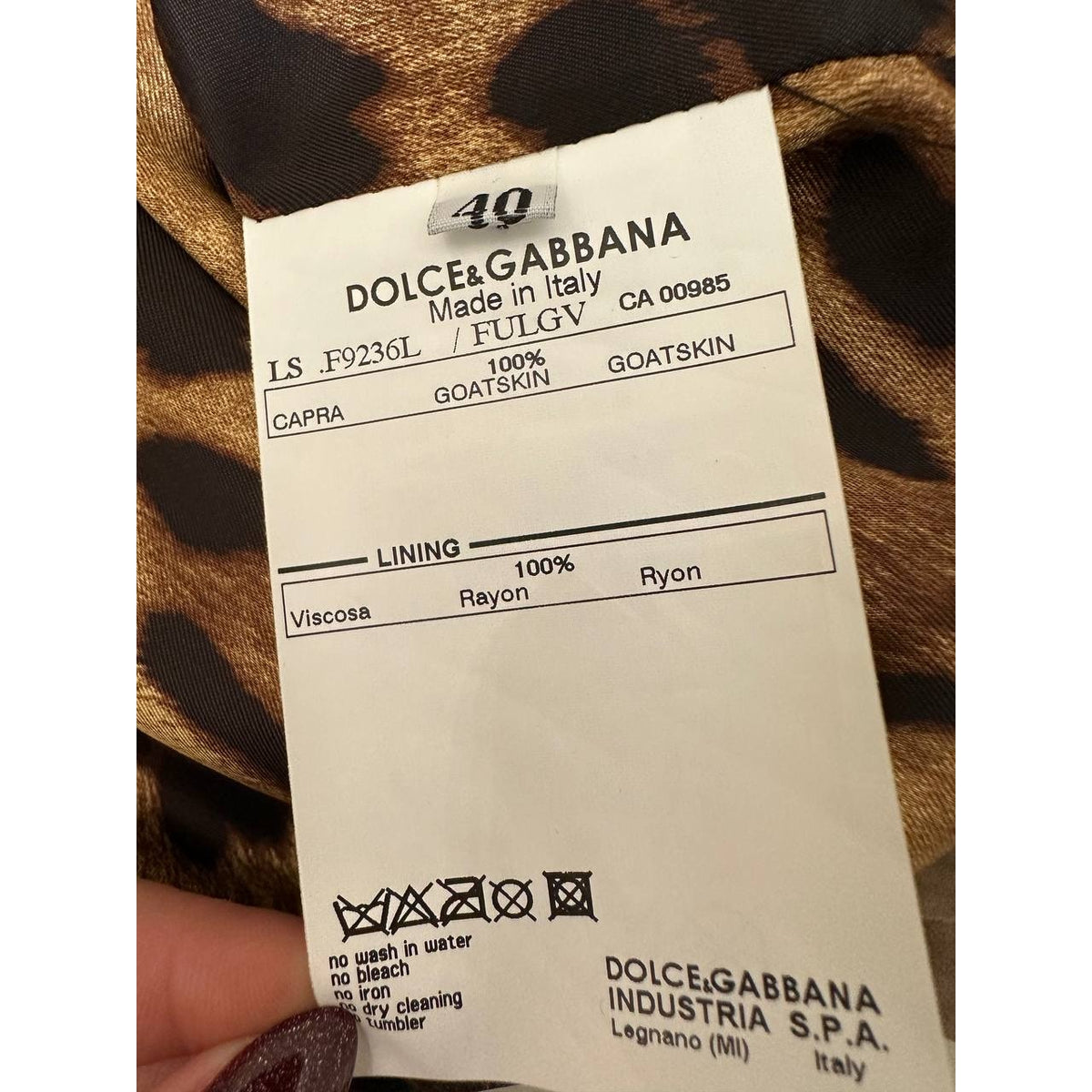 Dolce & Gabbana  Goatskin Leather Safari Jacket - IT 40 Pre-owned