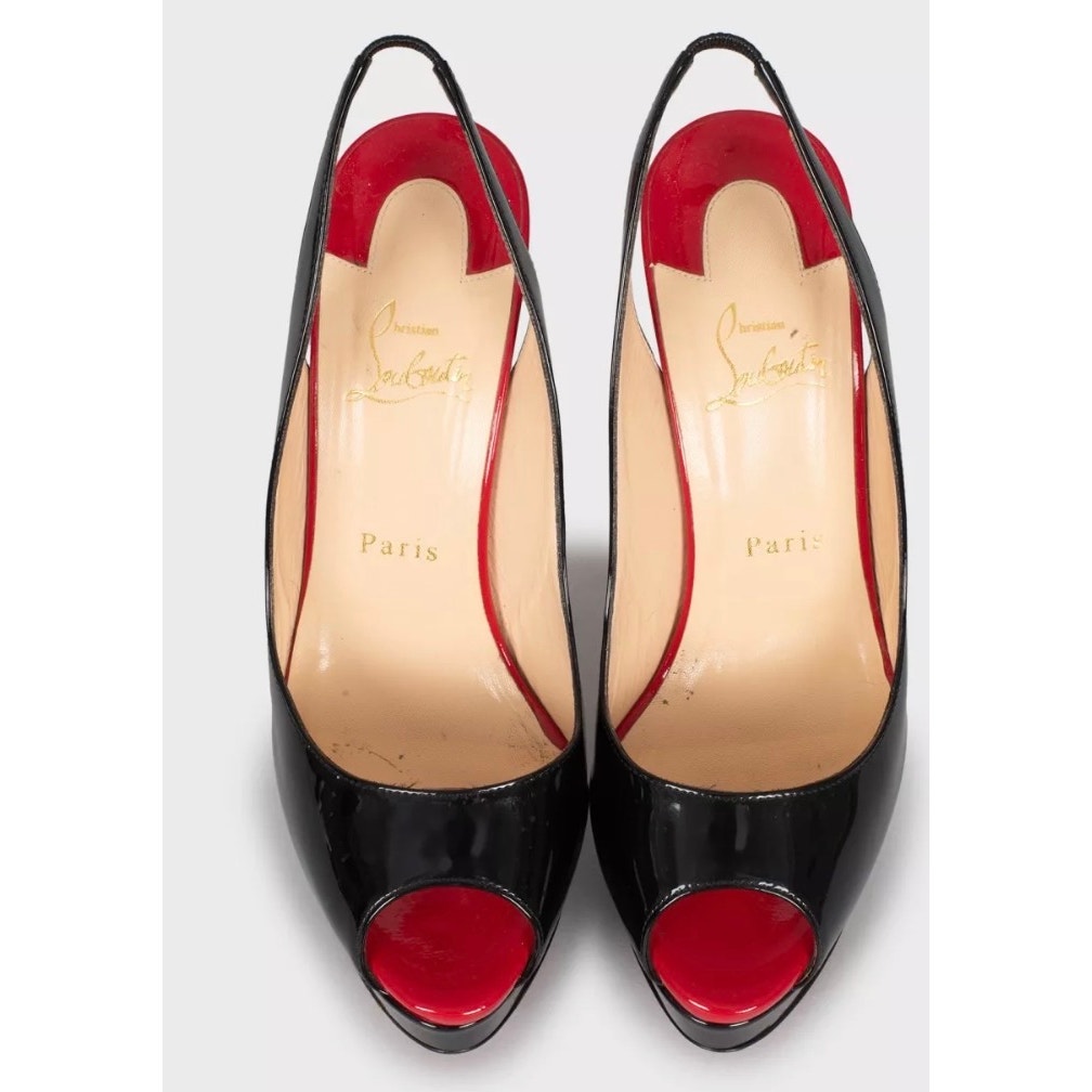 Christian Louboutin Black Patent Leather Stiletto Pumps 39 pre-owned