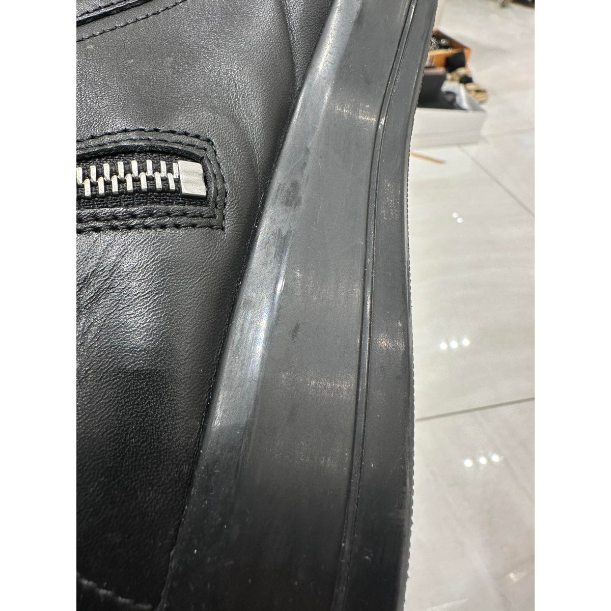 Prada Black Leather Shearling Lined Ankle Boots EU 38 Pre-owned
