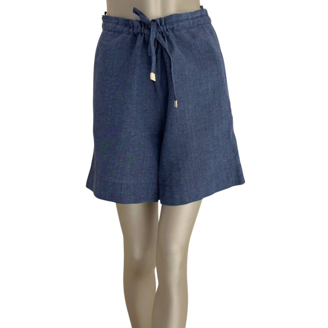 Loro Piana Blue Linen Shirt & Shorts Set - Size 38