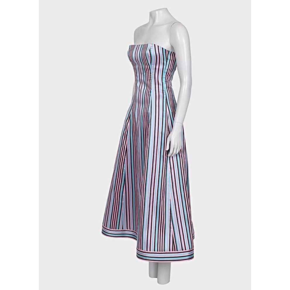 Natasha Zinko Striped Fitted Dress with Gold Hardware Sz.38 Pre-owned
