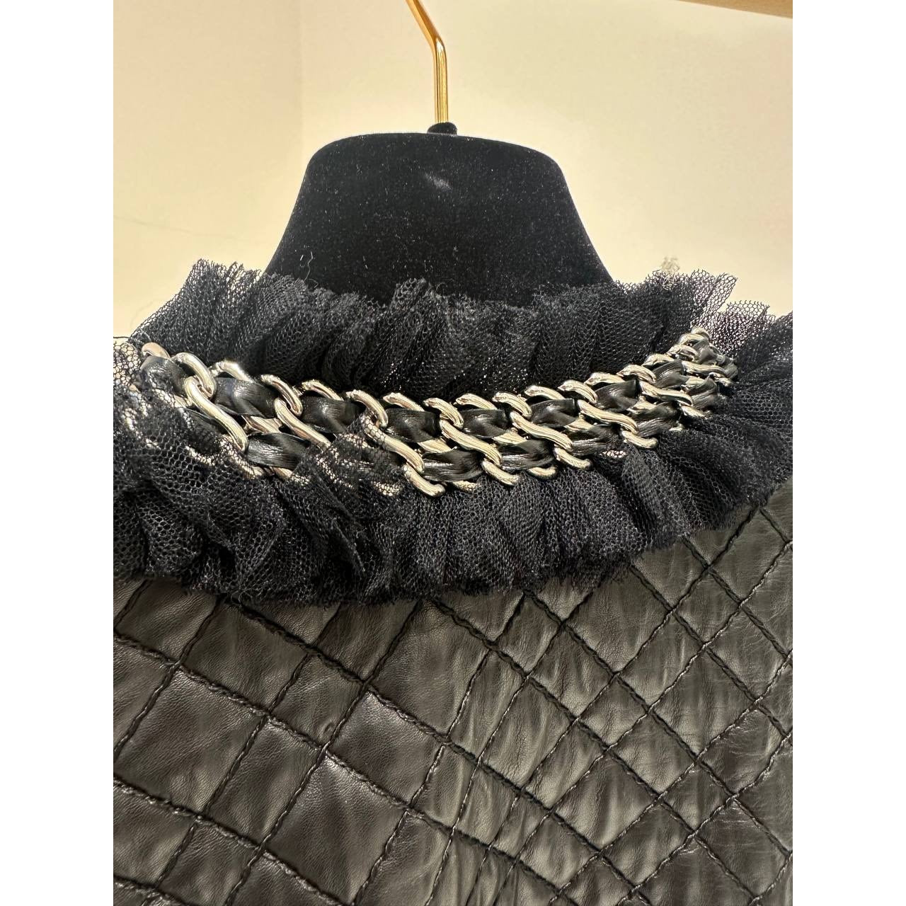 Balmain Paris Quilted Lambskin Leather Jacket - Size 40 Pre-owned