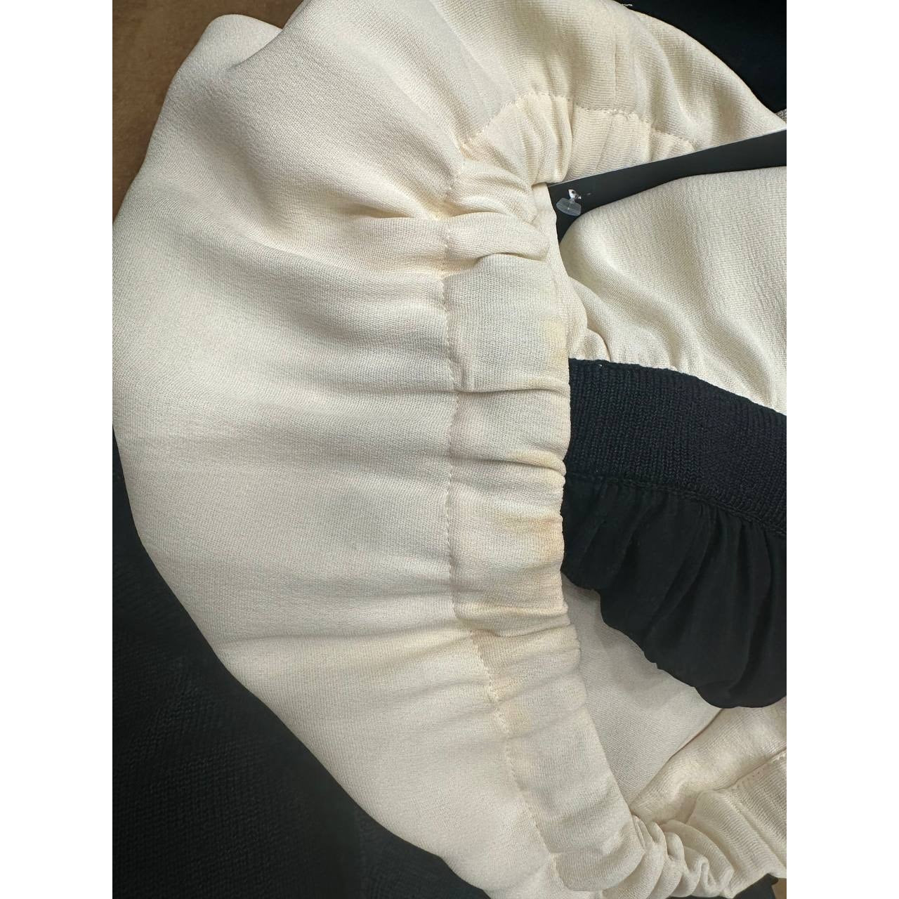 CHANEL Cream & Black Signature Playsuit Mini Jumpsuit Sz.38 pre-owned