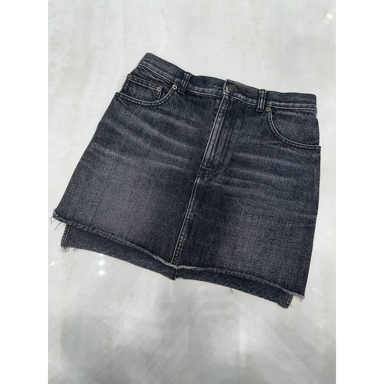 Saint Laurent Paris Black Sequin Skirt - Size 29 Pre-owned