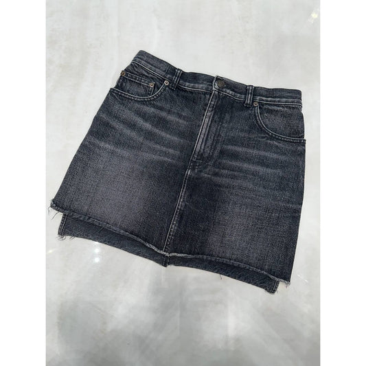 Saint Laurent Paris Black Sequin Skirt - Size 29 Pre-owned