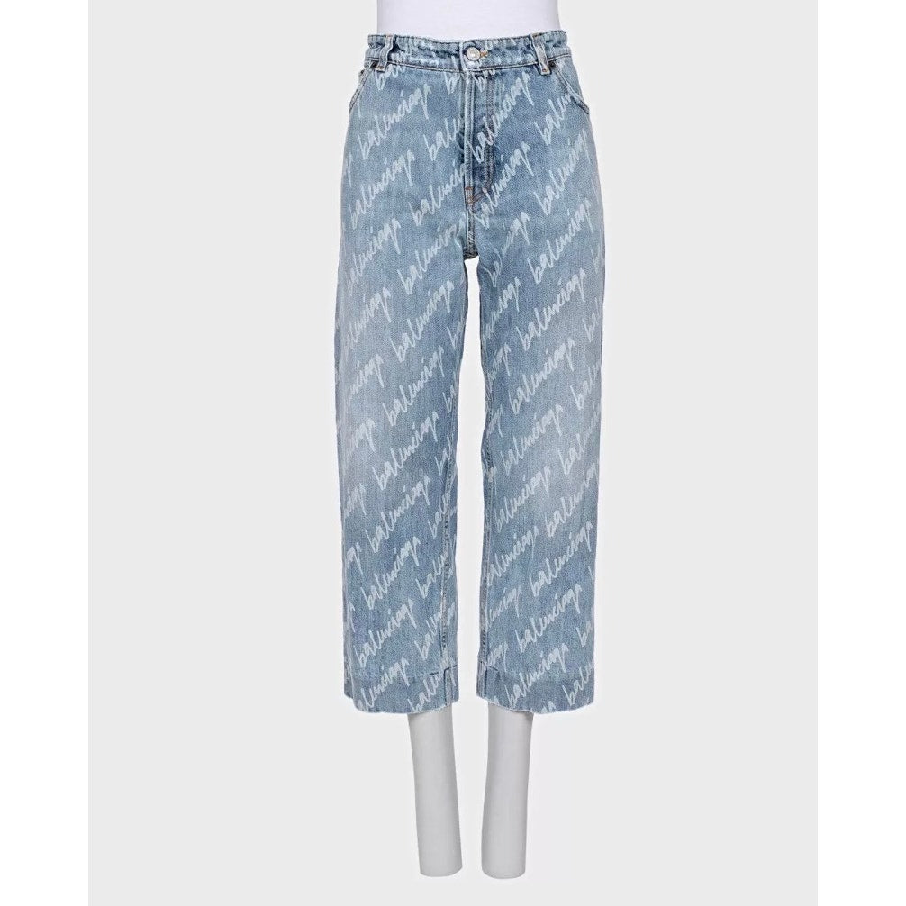 Balenciaga Cropped Jeans Signature Print W28/M pre-owned