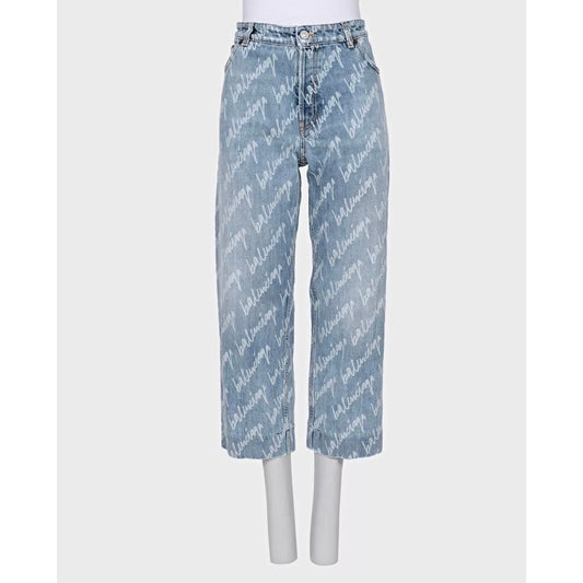 Balenciaga Cropped Jeans Signature Print W28/M pre-owned