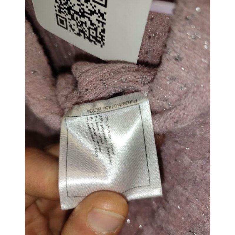 Chanel Pink Knit  Accent Buttons Sweater Sz. FR42/XL Pre-owned