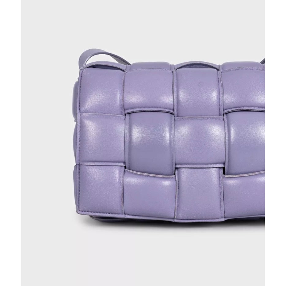 Bottega Veneta Purple Cassette Leather Shoulder Bag Pre-owned