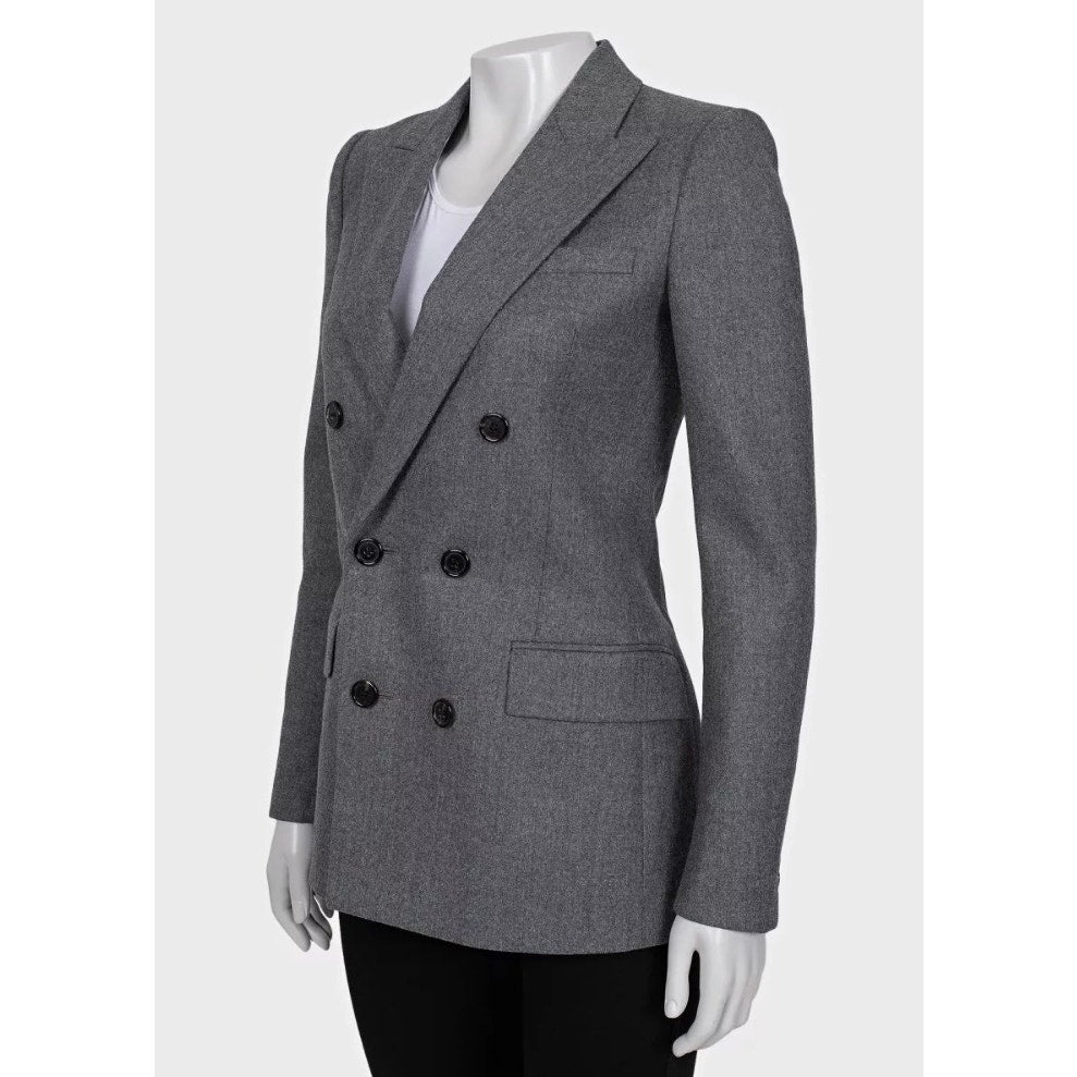 NWOT Saint Laurent Grey Wool Fitted Jacket - Size S / FR36 Pre-owned