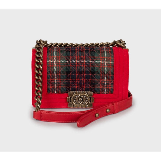 Chanel Paris-Edinburgh Small Tartan Boy Bag Pre-owned