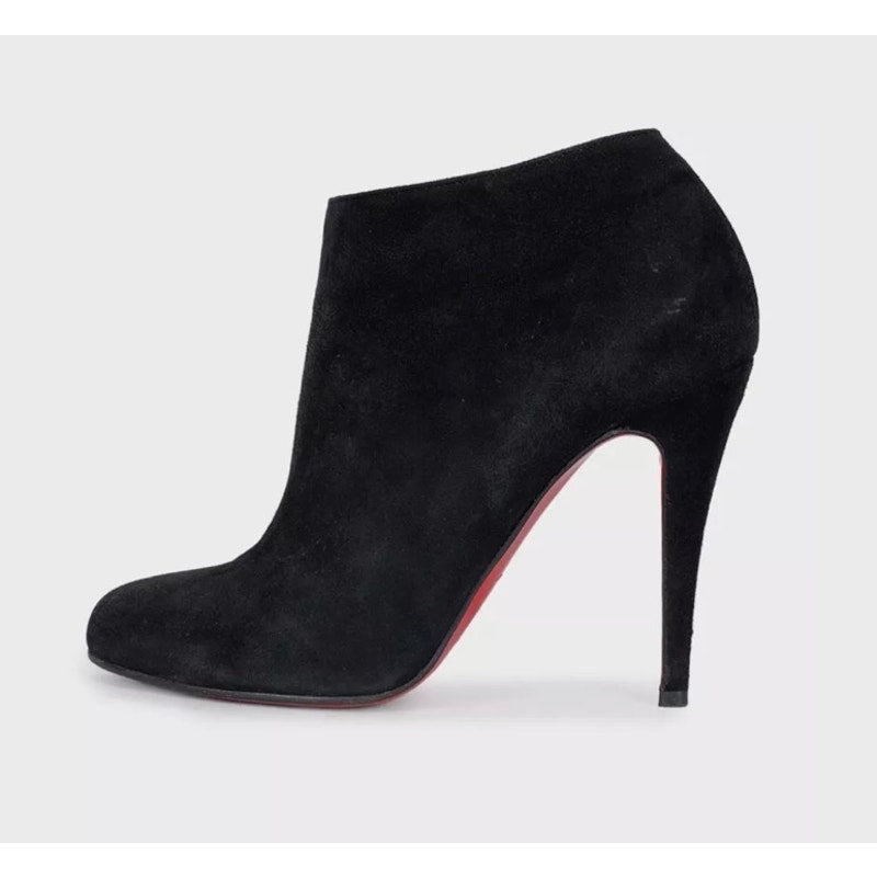 Christian Louboutin Black Suede Ankle Boots - Size 39 pre-owned