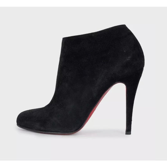 Christian Louboutin Black Suede Ankle Boots - Size 39 pre-owned