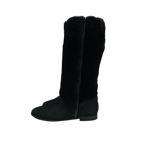 Chanel Winter Suede Fur Boots Sz.40.5 Pre-owned