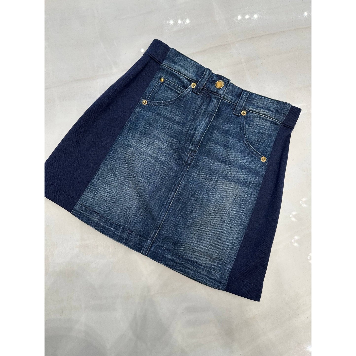 Louis Vuitton Wool & Silk T-Shirt with Denim Sleeves Set - XS Pre-owned